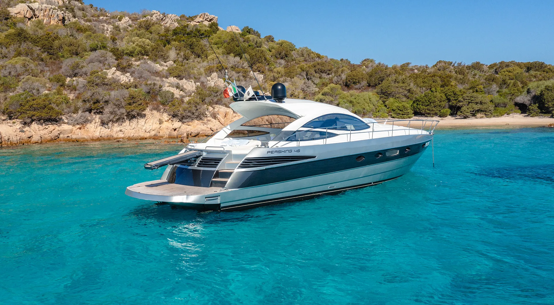 Pershing 46 yacht charter Porto Cervo luxury yacht Sardinia
